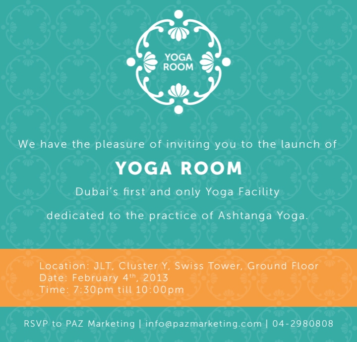 Yoga Room Invitation
